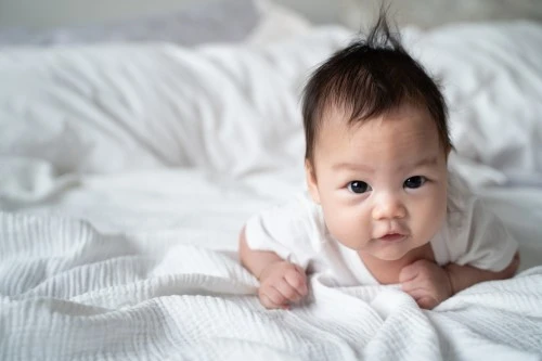 Stimulasi bayi 3 bulan sedang tengkurap Stimulasi bayi 3 bulan sedang tengkurap